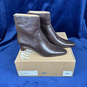 Madewell Women's Dark Brown Leather Pointed Toe Ankle Boots